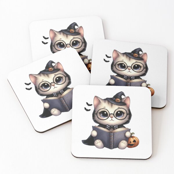 Item preview, Halloween Themed Cute Baby Cat Reading Book designed and sold by darsh30.