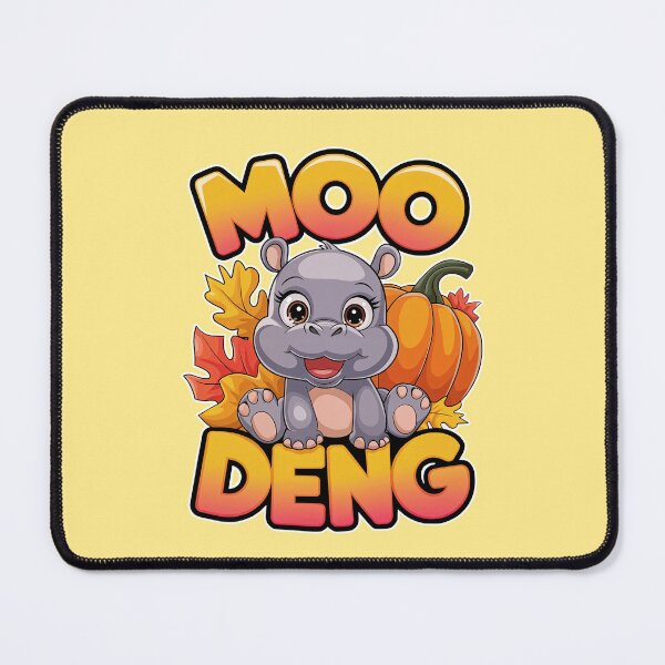 Item preview, Cute Hippo with Autumn Leaves and Pumpkin - Moo Deng Design designed and sold by Witsprings.