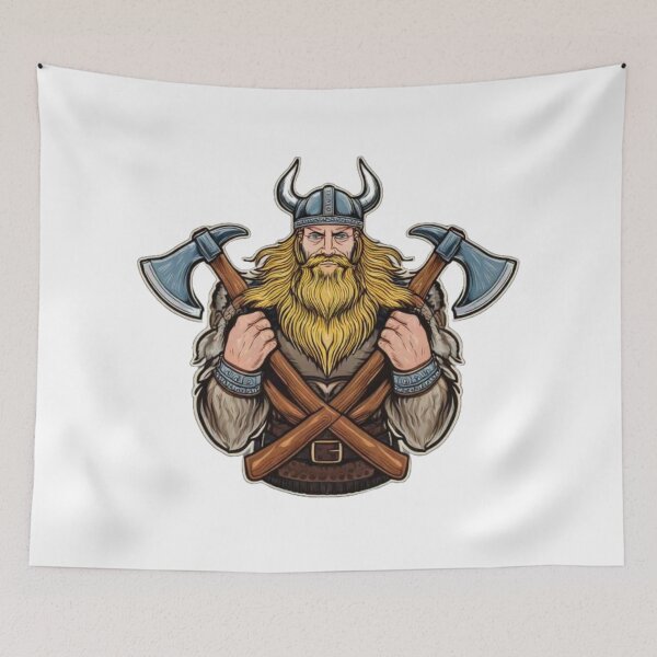 Item preview, Viking Warrior with Axes designed and sold by Bank13WTF.