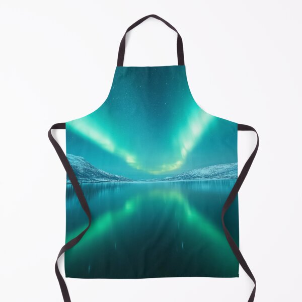 Item preview, Spectacular Green Aurora Lighting Up the Sky and Reflecting in Frozen Waters designed and sold by lematworks.