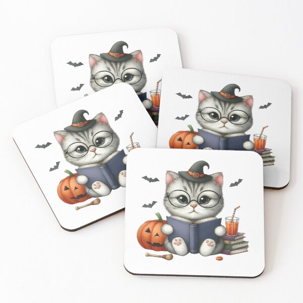 Item preview, Halloween Themed Cute Baby Cat Reading Book designed and sold by darsh30.