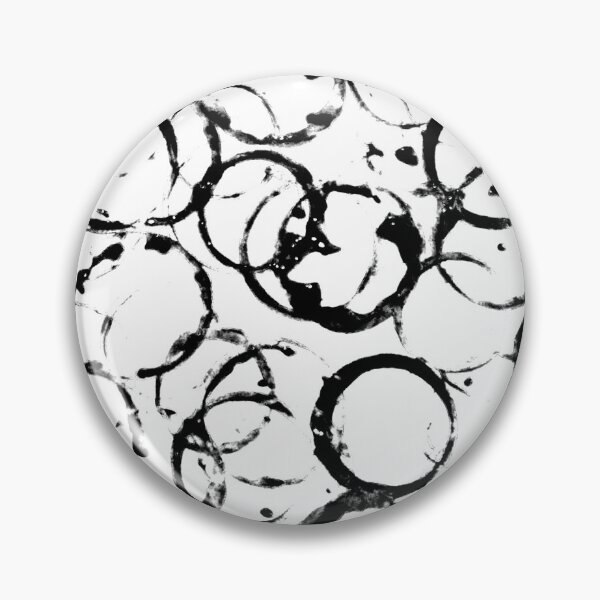 Item preview, Black and White Painted Circle Circular Print Making Pattern Grunge Texture designed and sold by BadgerCastle.