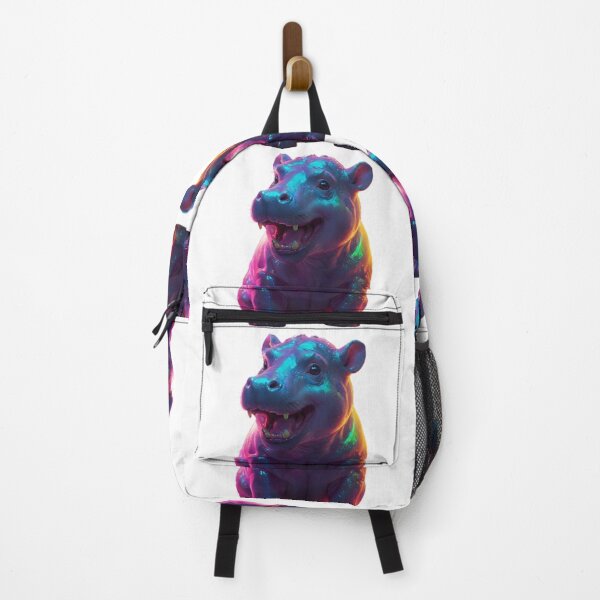 Item preview, Neon Glowing Baby Hippo with Vibrant Colors designed and sold by olenapetol.