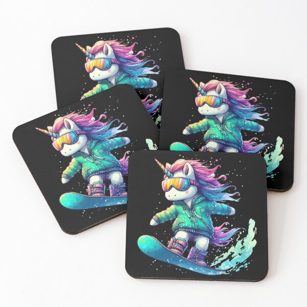 Item preview, Cute Funny Magical Unicorn Snowboarder Extreme Winter Sports designed and sold by TomFrontierArt.