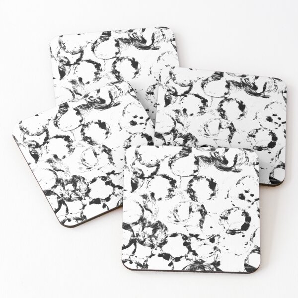 Item preview, Black and White Painted Circle Circular Print Making Pattern Grunge Texture #2 designed and sold by BadgerCastle.