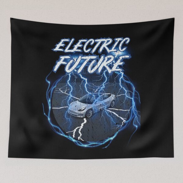 Item preview, ELECTRIC FUTURE futuristic lightning around electric car tech enthusiast design designed and sold by Jt41.