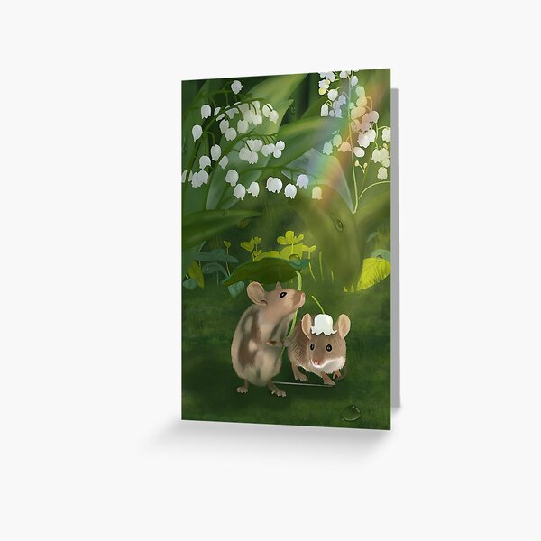 Item preview, Two little mice in the rain designed and sold by La Sorcière Libellule .