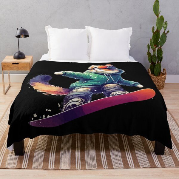 Item preview, Funny Tricolor Cat Snowboarder Extreme Winter Sports designed and sold by TomFrontierArt.