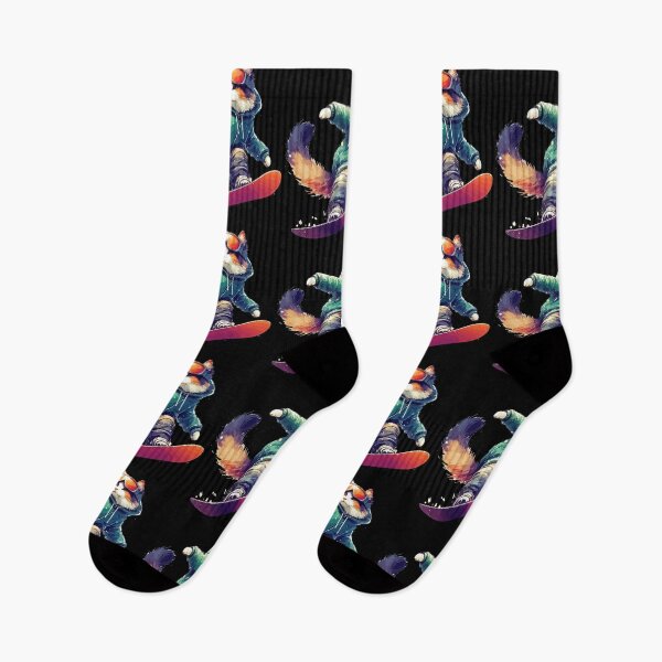 Item preview, Funny Tricolor Cat Snowboarder Extreme Winter Sports designed and sold by TomFrontierArt.
