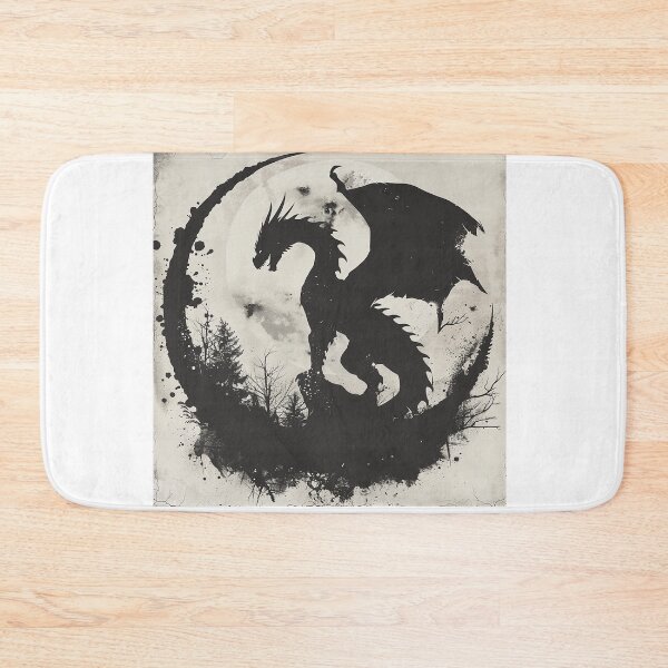 Item preview, English Dragon silhouette with Moon at background designed and sold by redstar19.