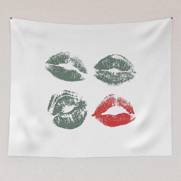 Item preview, Red and Green Lipstick Y2K Preppy Art designed and sold by digifaxdesign.