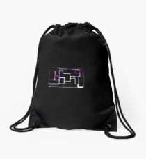 Cool Purple Retro Style Drawstring Bag
