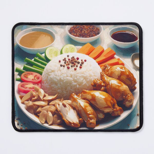 Item preview, Hainanese Chicken Rice Impressionism Art Style designed and sold by artofuniverse.