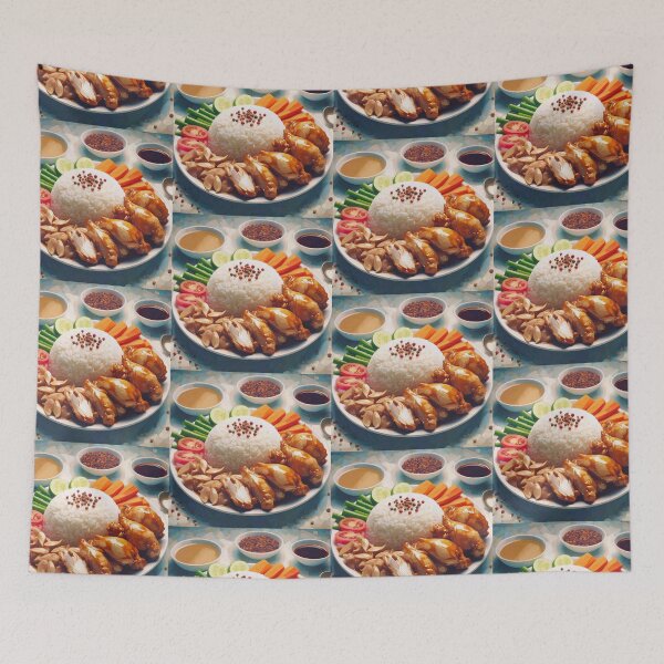 Item preview, Hainanese Chicken Rice Impressionism Art Style designed and sold by artofuniverse.