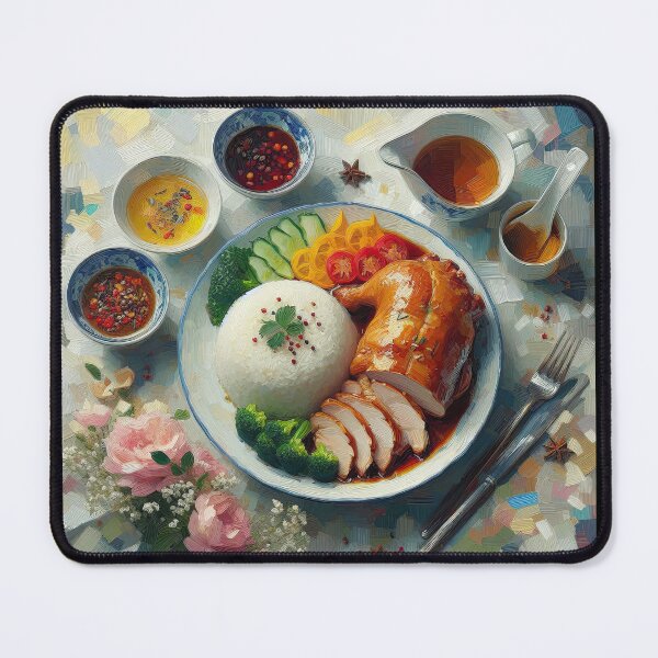 Item preview, Hainanese Chicken Rice Impressionism Art Style designed and sold by artofuniverse.