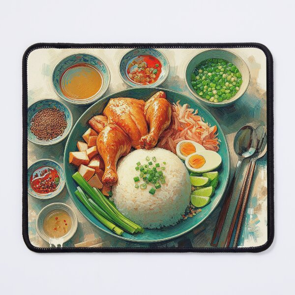 Item preview, Hainanese Chicken Rice Impressionism Art Style designed and sold by artofuniverse.