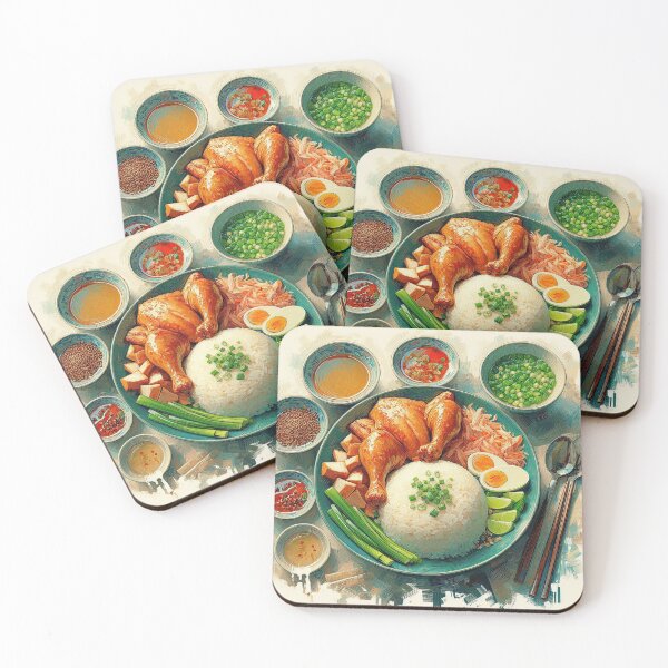 Item preview, Hainanese Chicken Rice Impressionism Art Style designed and sold by artofuniverse.
