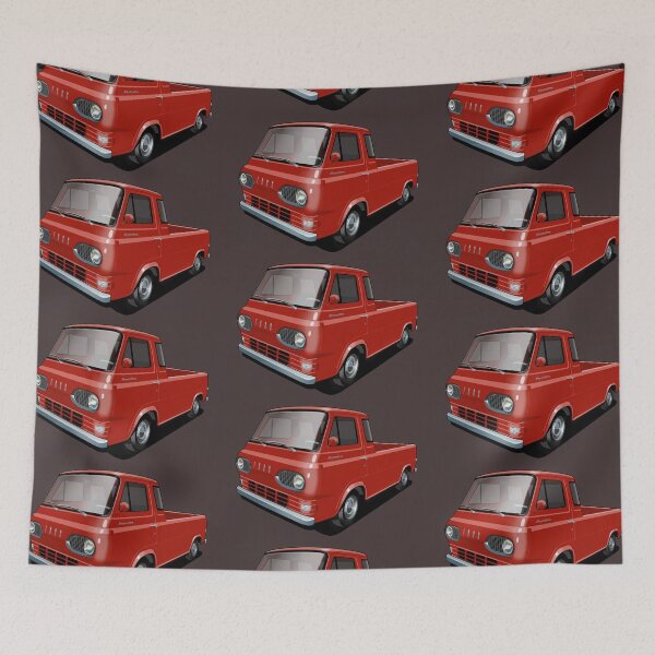 Aperçu de l'œuvre Pick-up Ford Econoline en rouge Rangoon créée et vendue par candc-retro.