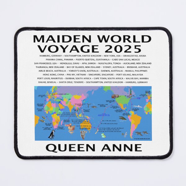 Item preview, CUNARD 2025 H503B WORLD VOYAGE FULLY ILLUSTRATED ROUTE MAP designed and sold by stilgoe.
