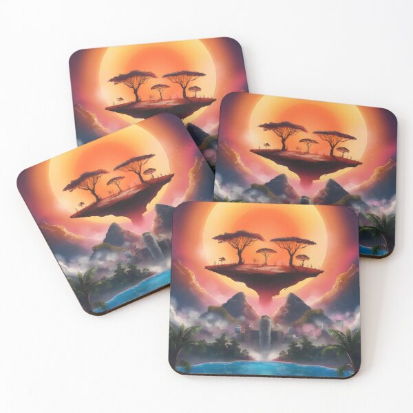 Item preview, Mystical flying island at sunset. designed and sold by MyHappyArtShop.