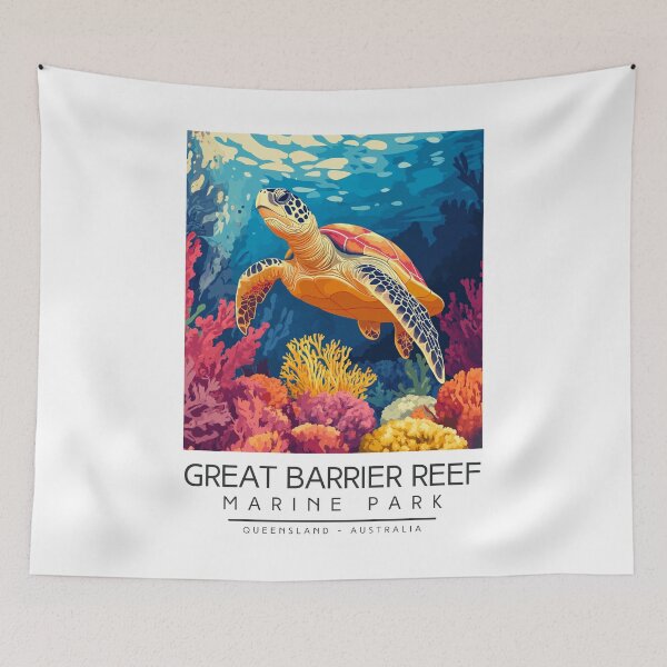 Item preview, A Vintage Illustration of Great Barrier Reef Marine Park - Australia designed and sold by GoodOldVintage.