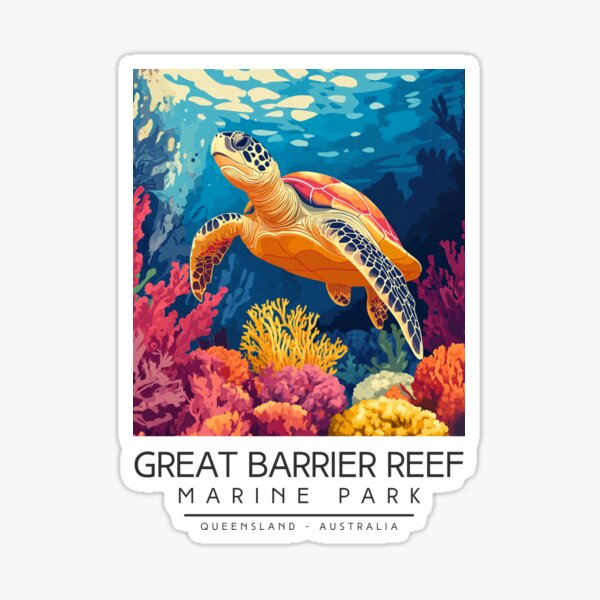 Artikel-Vorschau von Eine Vintage-Illustration des Great Barrier Reef Marine Park - Australien, designt und verkauft von GoodOldVintage.