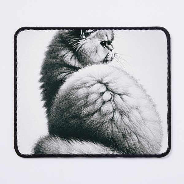 Item preview, Fluffy Cat Sitting with Curled Tail in Profile designed and sold by allarts2016.