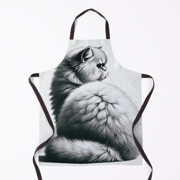 Item preview, Fluffy Cat Sitting with Curled Tail in Profile designed and sold by allarts2016.