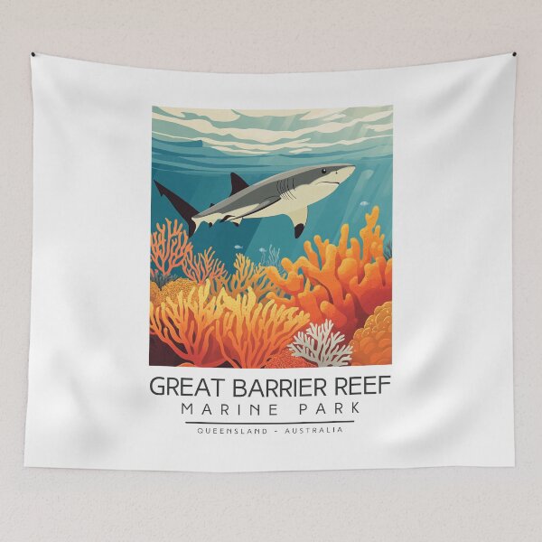 Item preview, A Vintage Illustration of Great Barrier Reef Marine Park - Australia designed and sold by GoodOldVintage.