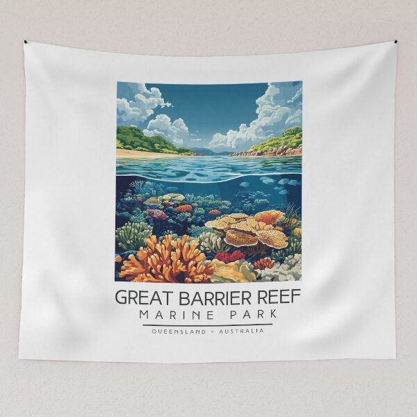 Item preview, A Vintage Illustration of Great Barrier Reef Marine Park - Australia designed and sold by GoodOldVintage.
