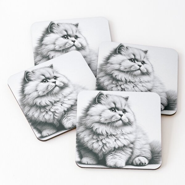 Item preview, Fluffy Cat Sitting with Curious Expression designed and sold by allarts2016.