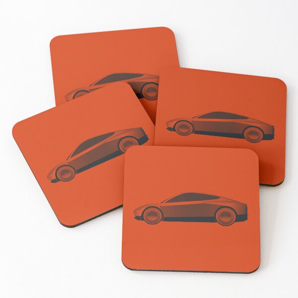 Item preview, Red Cyber Cab / Robo taxi - tech | minimalist | tesla Stickers designed and sold by PoshPixel.