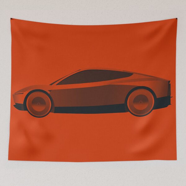Item preview, Red Cyber Cab / Robo taxi - tech | minimalist | tesla Stickers designed and sold by PoshPixel.