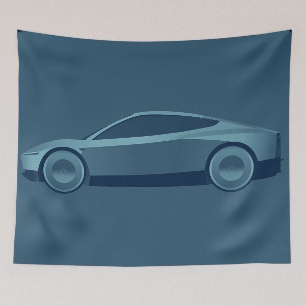 Item preview, Blue Cyber Cab / Robo taxi - tech | minimalist | tesla Stickers designed and sold by PoshPixel.
