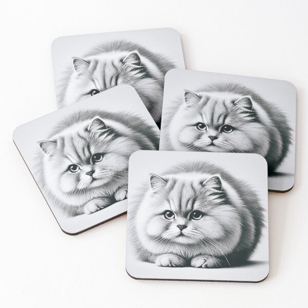 Item preview, Fluffy Cat Crouching with an Alert Expression designed and sold by allarts2016.
