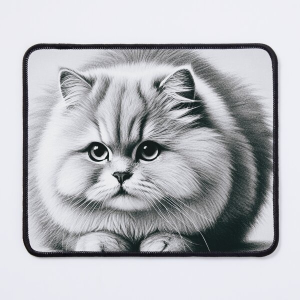 Item preview, Fluffy Cat Crouching with an Alert Expression designed and sold by allarts2016.