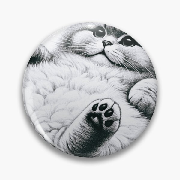 Item preview, Fluffy Cat Lying on Its Back with Playful Pose designed and sold by allarts2016.