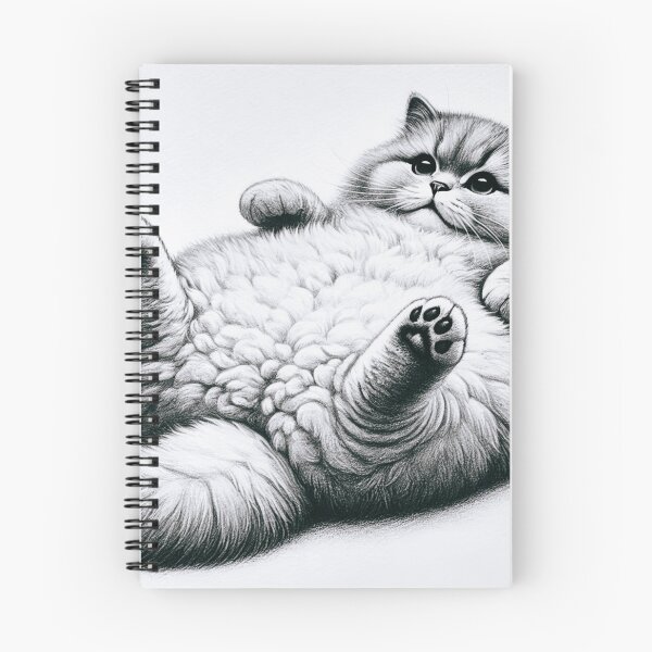 Item preview, Fluffy Cat Lying on Its Back with Playful Pose designed and sold by allarts2016.
