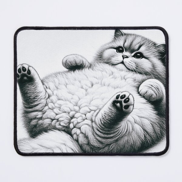 Item preview, Fluffy Cat Lying on Its Back with Playful Pose designed and sold by allarts2016.