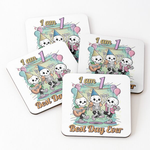 Item preview, I am 1 Year, Best Day Ever, Kids Birthday Skeleton Music Group Buddies designed and sold by Raise2Shine.