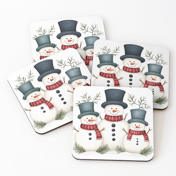 Item preview, Snowman Family in Festive Top Hats designed and sold by WPCreator.