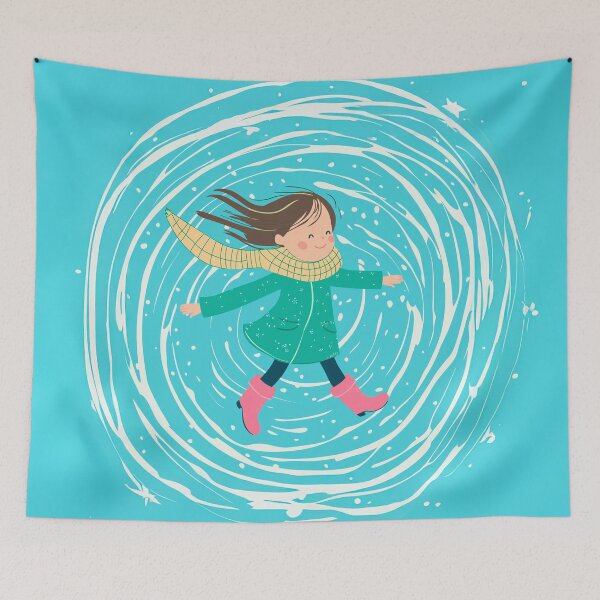 Item preview, A portrays a young girl in a winter wonderland. designed and sold by HEMRO.
