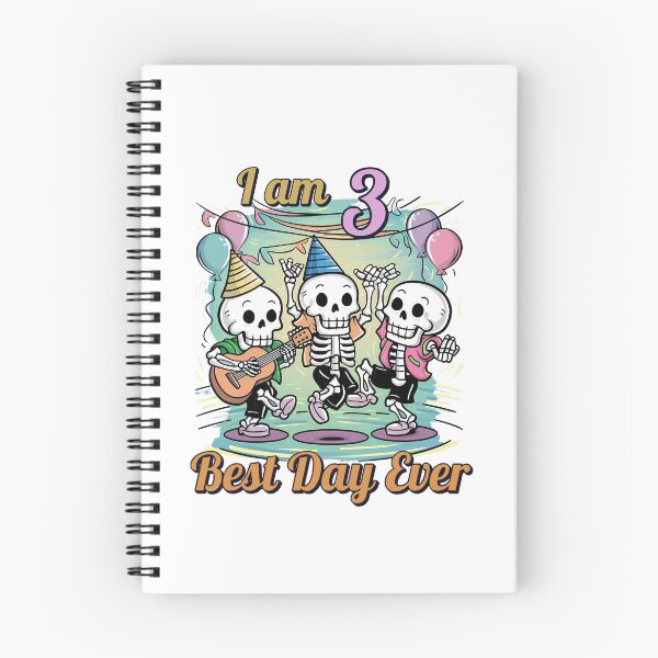 Item preview,  I am 3 Years, Best Day Ever, Kids Birthday Skeleton Music Group Buddies designed and sold by Raise2Shine.