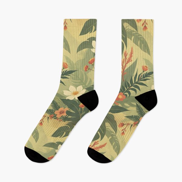 Artikelvorschau, Retro Botanical Jungle Wallpaper – Vintage-inspirierte Flora und lebendige Farben entworfen und verkauft von BROWNEESHOUSE.