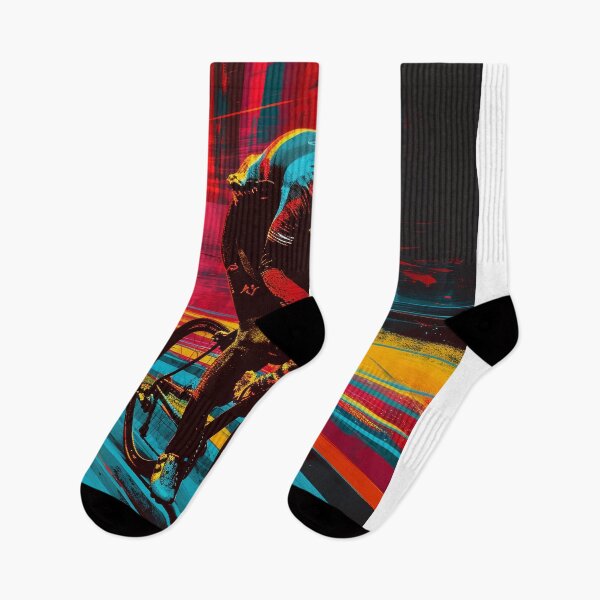 Item preview, Dynamic road cyclist with abstract racing background designed and sold by Piotrek0001.
