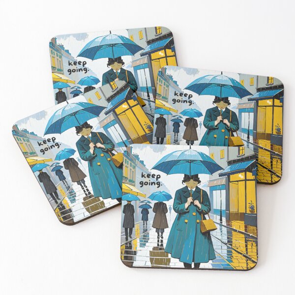 Item preview, Rainy Days Keep Going Girl Art SolaAndSoli designed and sold by SolaAndSoli.