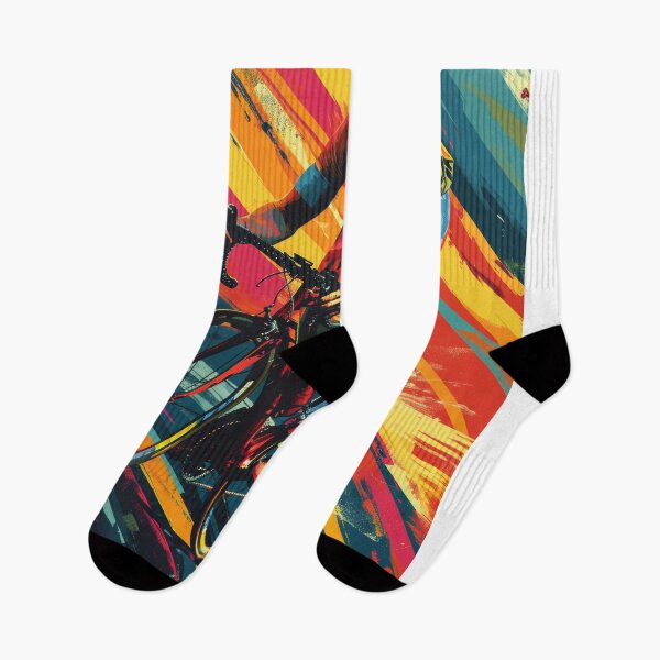 Item preview, Dynamic road cyclist with abstract racing background designed and sold by Piotrek0001.