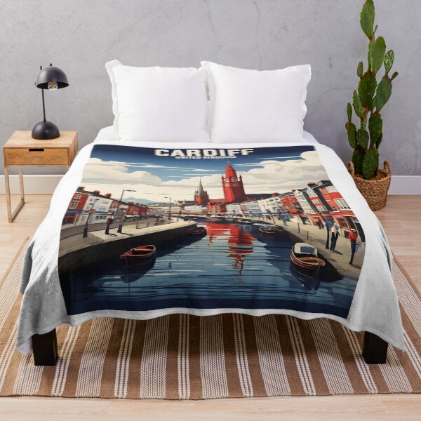 Item preview, Cardiff United Kingdom Vintage Travel Tourism designed and sold by TravelersGems.