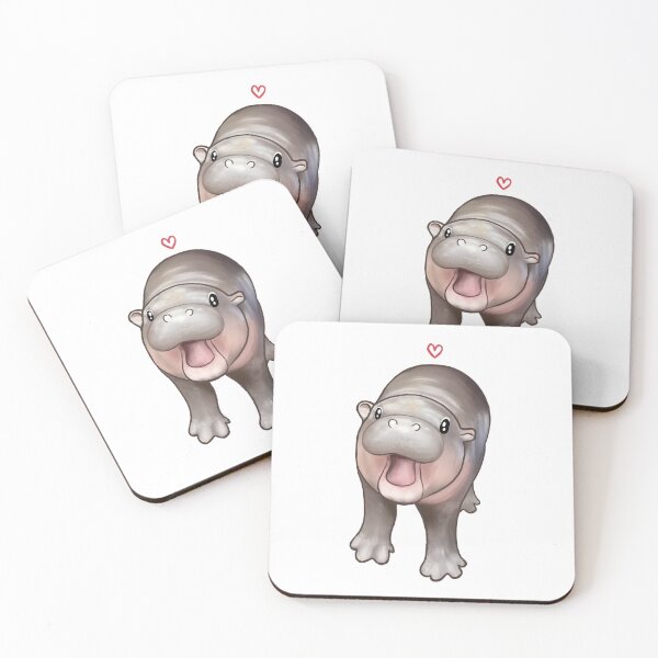 Item preview, Pygmy hippo with little heart designed and sold by GosiaArtGarden.