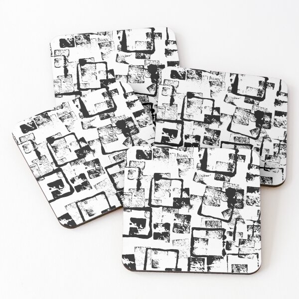 Item preview, Square Outline Right Angle Print Making Hand Painted Pattern Texture Background designed and sold by BadgerCastle.